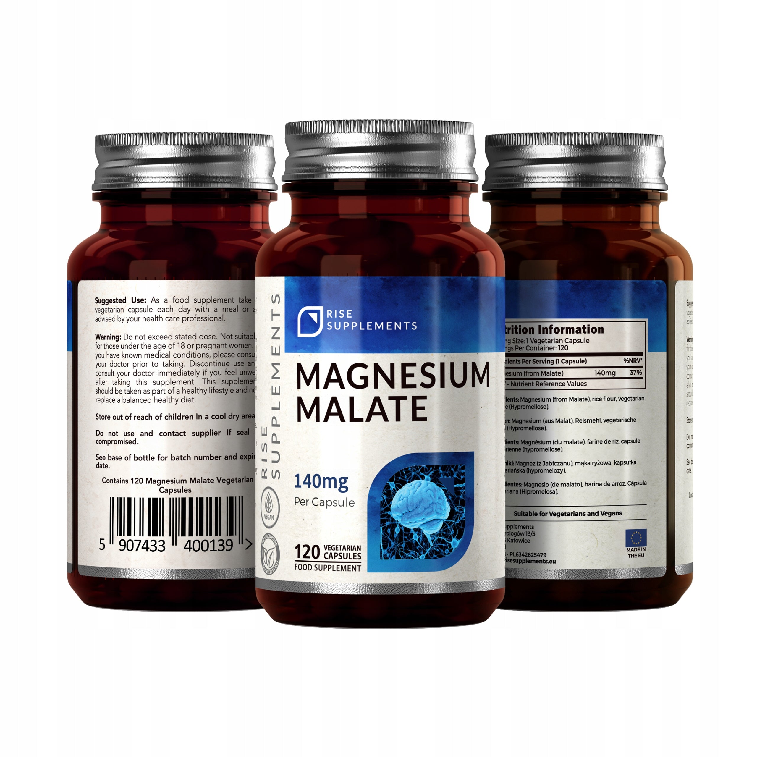 Magnesium Malate (Magnesium Malate) 120 capsules of 140mg Medical device no