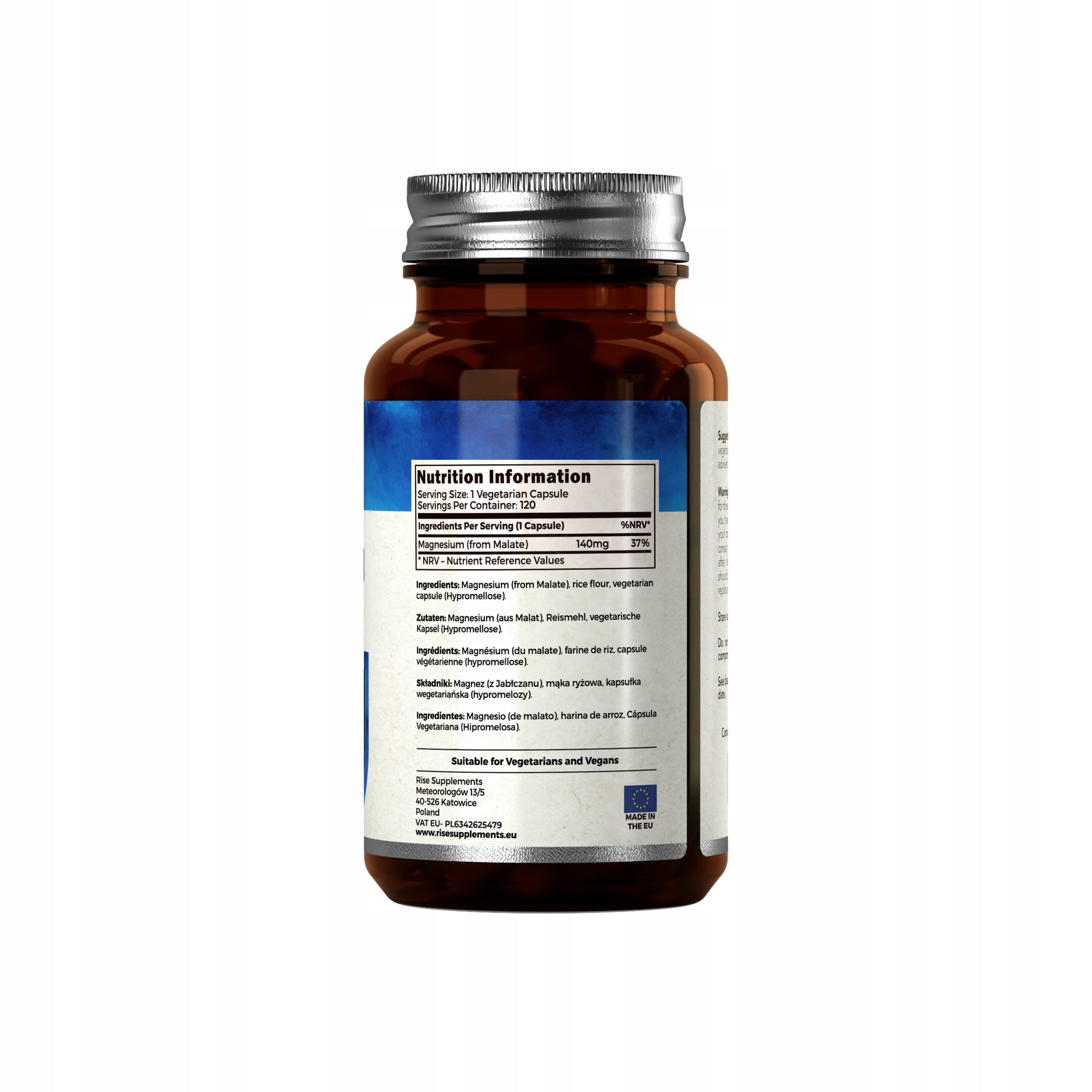 Magnesium Malate (Magnesium Malate) 120 capsules of 140mg Packaging status original
