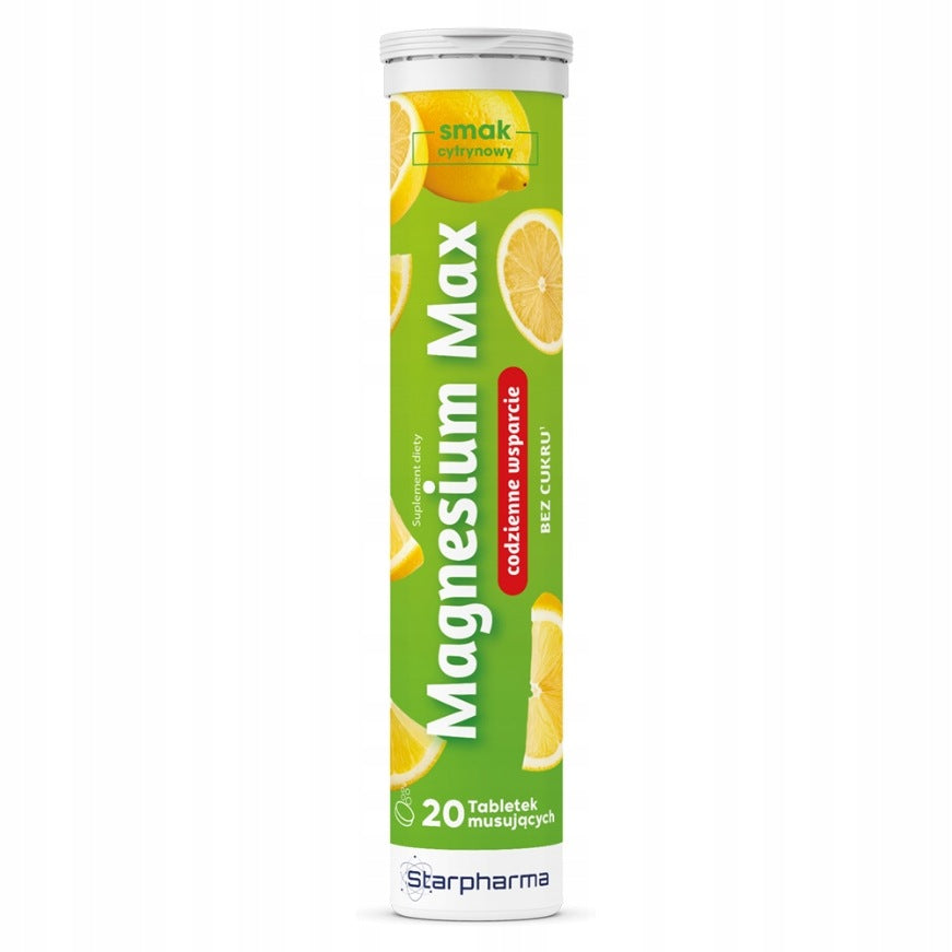 Magnesium Max magnesium, without sugar,20 effervescent tablets