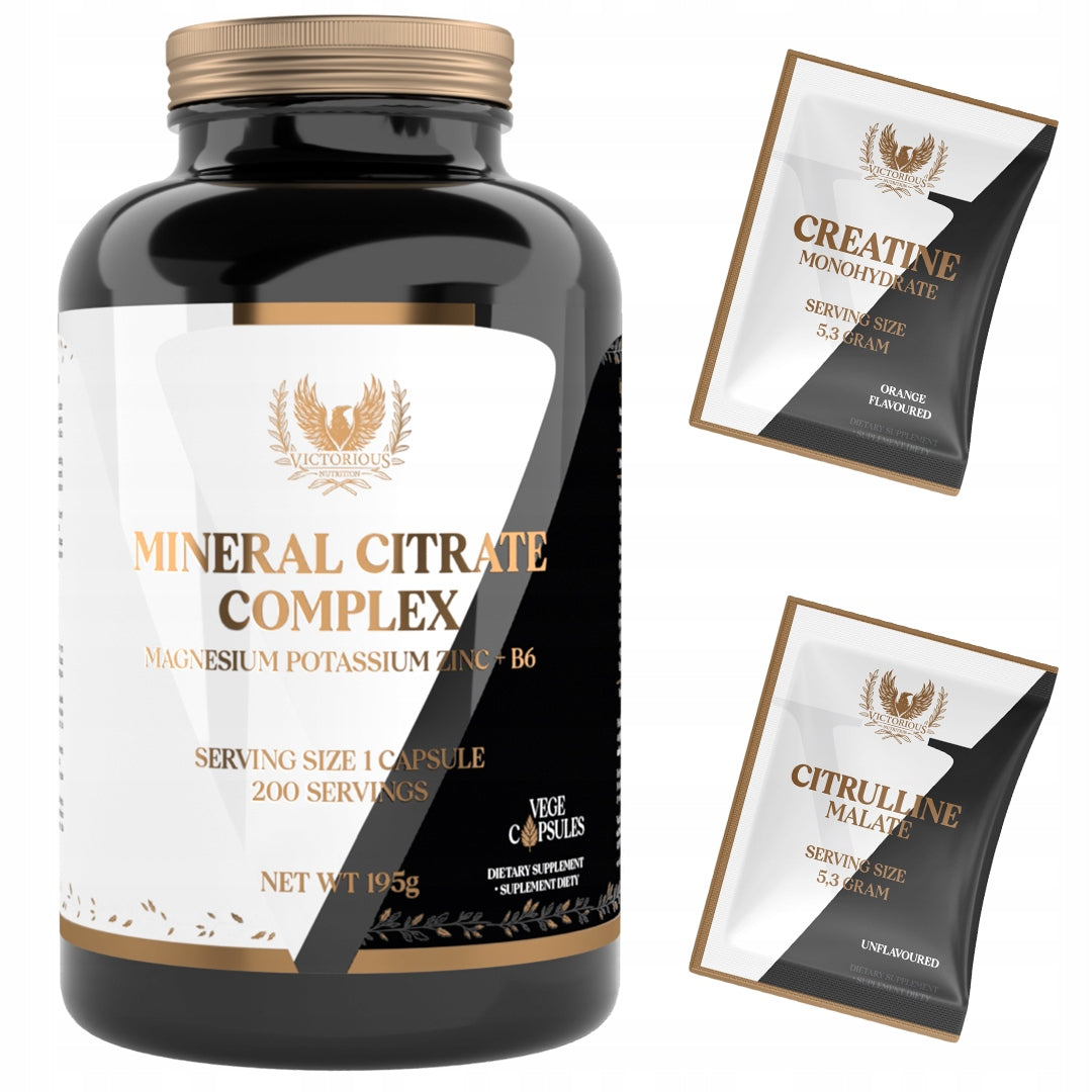 Magnesium Potassium Zinc Vitamin B6 200 Capsules Minerals Complex Victorious