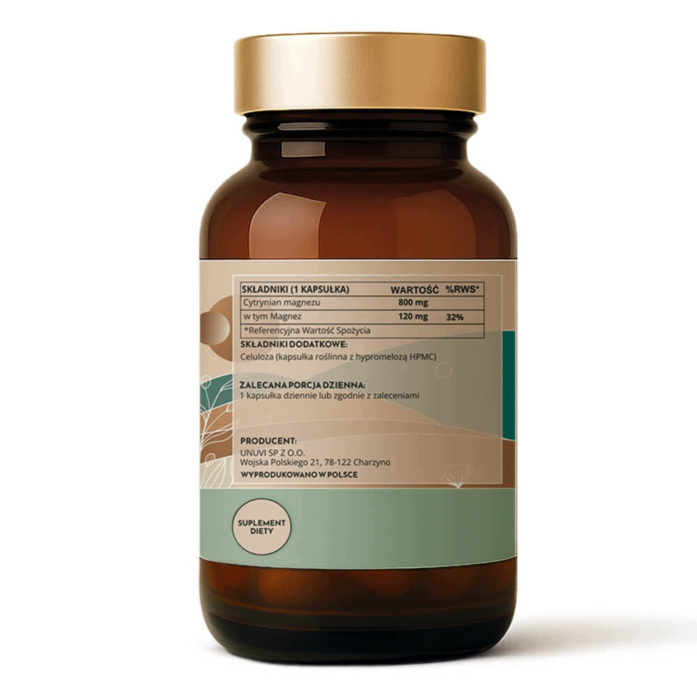 Magnesium citrate 800 mg 60 vegetarian capsules - UNUVI Expiration date at least 1 year from the date of purchase