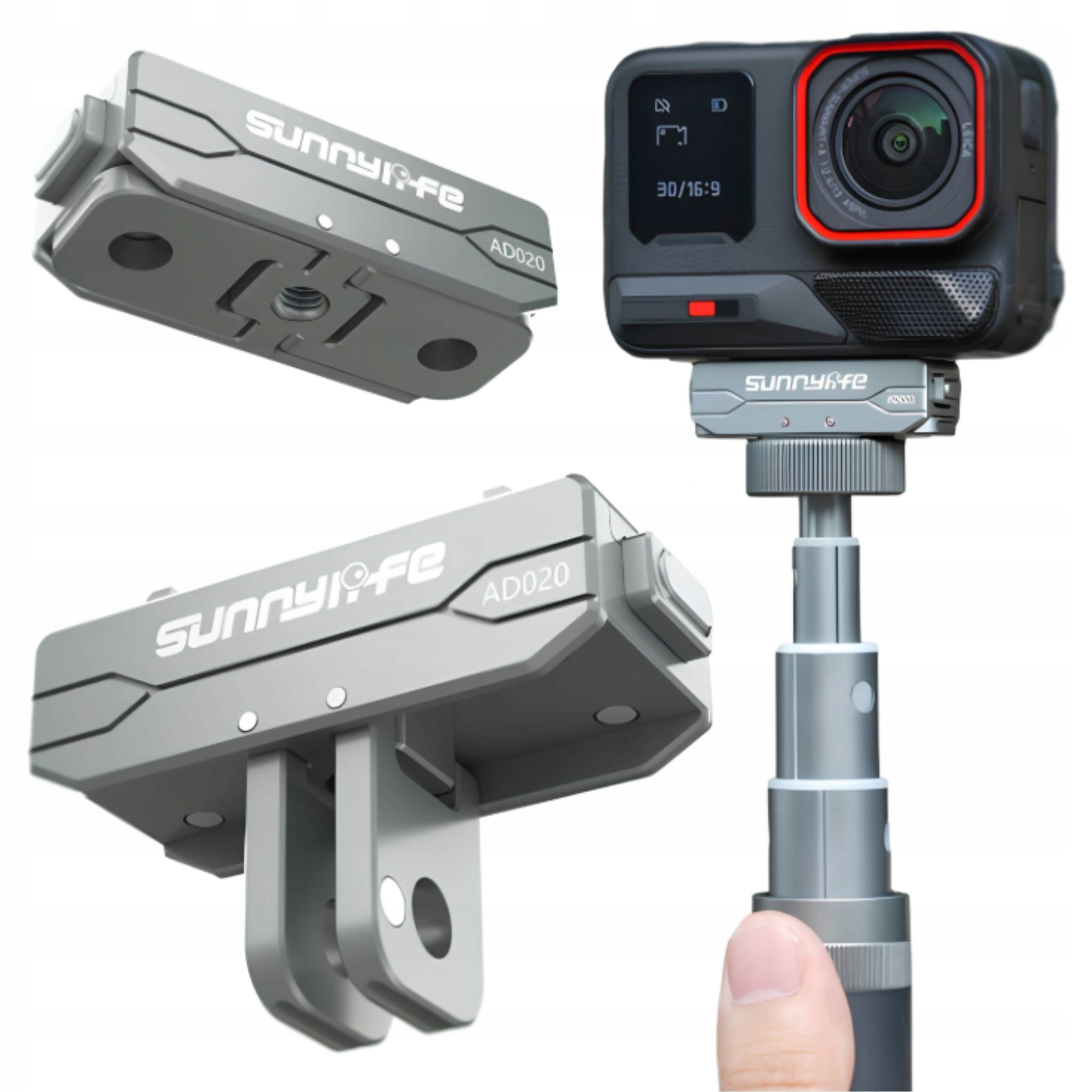 Magnetic 1/4 GoPro Quick Mount Adapter for Insta360 X5 Ace Pro 2 1
