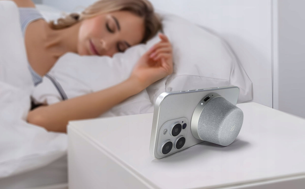 Magnetic Bluetooth Speaker with MagSafe Miatone Magboom Mini IPX6 Silver Packaging status original