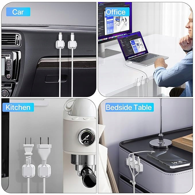 Magnetic Cable Management Clips Holder Organizer Cable 6pcs White EAN (GTIN) 5907244560312