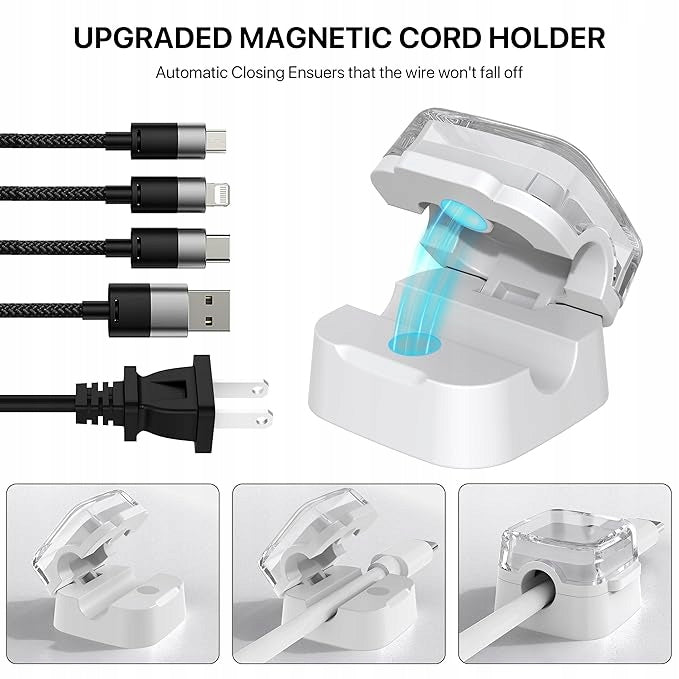 Magnetic Cable Management Clips Holder Organizer Cable 6pcs White Packaging status original