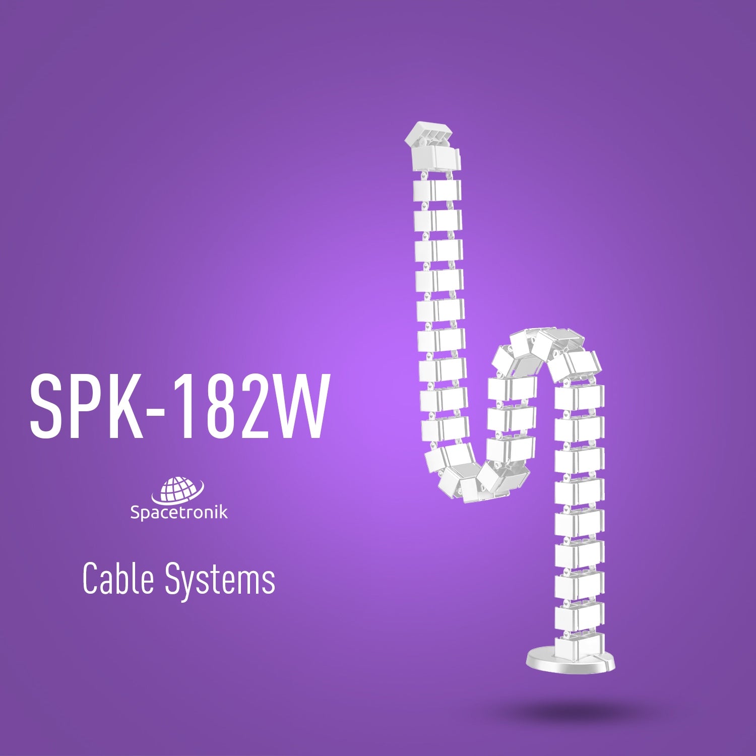 Magnetic Cable Organizer 130cm Cable Guide Spacetronik white Manufacturer code SPK182W