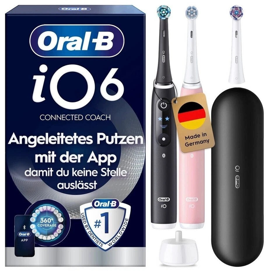 Magnetic Toothbrushes Series 6 Two Pack Black and Pink