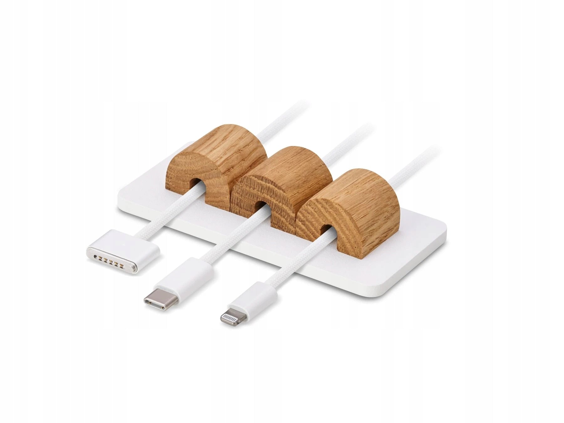 Magnetic Wire Organizer - Oak - White