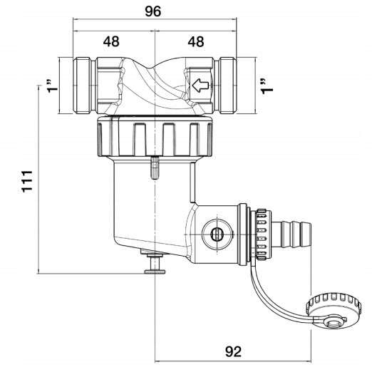 Magnetic filter DN25 1" KVS 10m3/h Caleffi pollution separator EAN (GTIN) 8016615640458