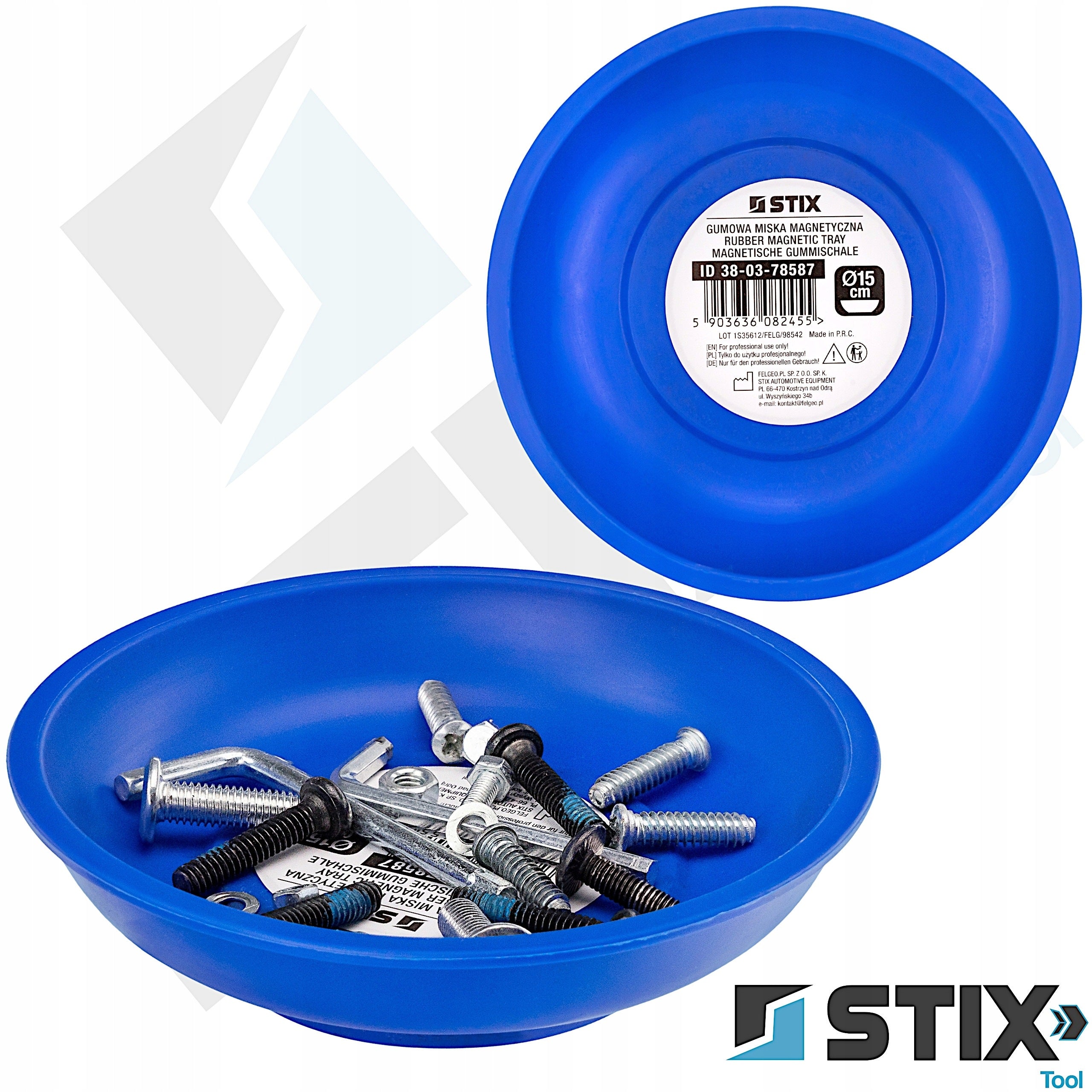 Magnetic workshop rubber bowl 150x40 mm for screws and small parts-Stix Brand Stix