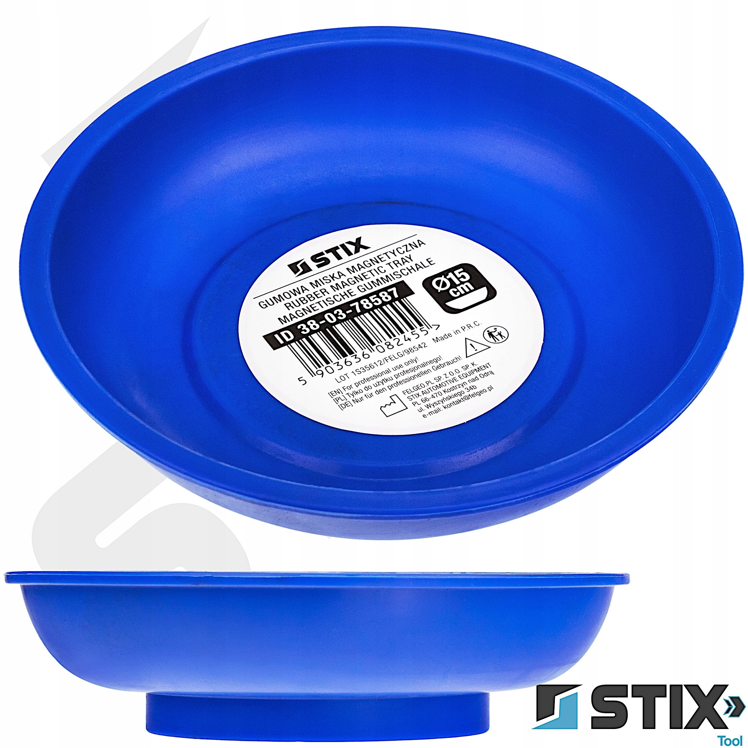 Magnetic workshop rubber bowl 150x40 mm for screws and small parts-Stix Packaging status original