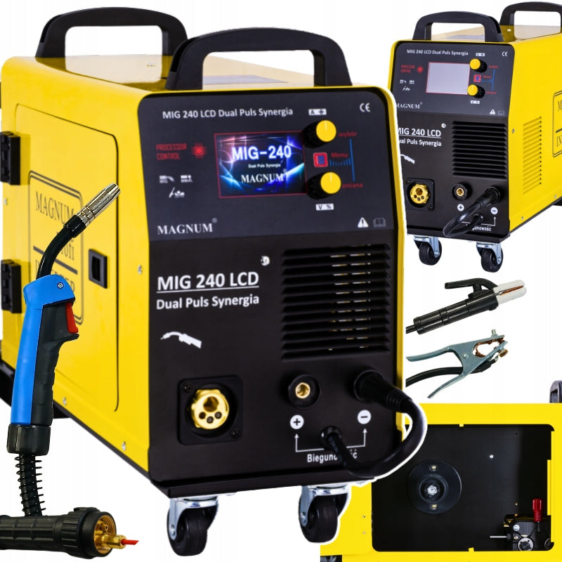 Magnum MIG 240 DUAL PULS LCD 4X4 MMA TIG lift inverter welder