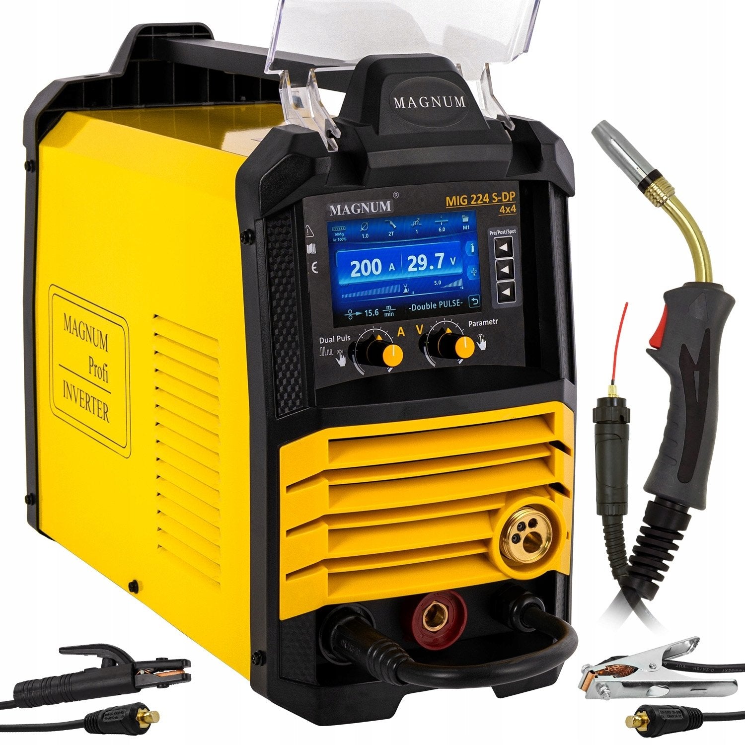 Magnum Semi-automatic welding machine inverter MIG-224 LCD Dual pulse synergy
