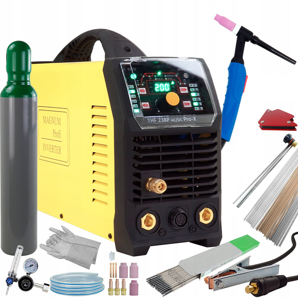 Magnum TIG AC DC THF 238 Pro X HF Welder For ALUMINUM 200A 230V Bi LEVEL