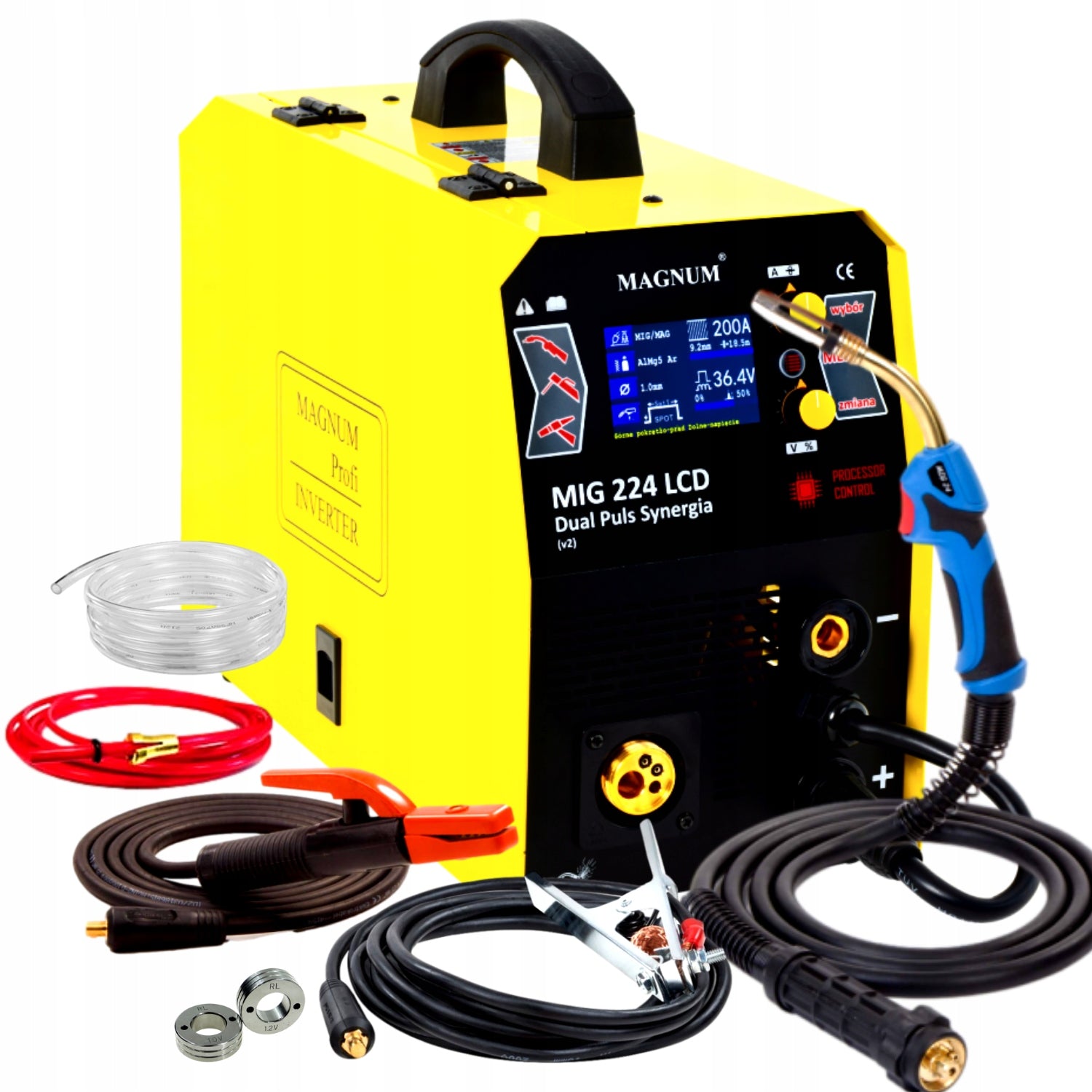 Magnum migomat mig mag 224 lcd dual pulse inverter welder