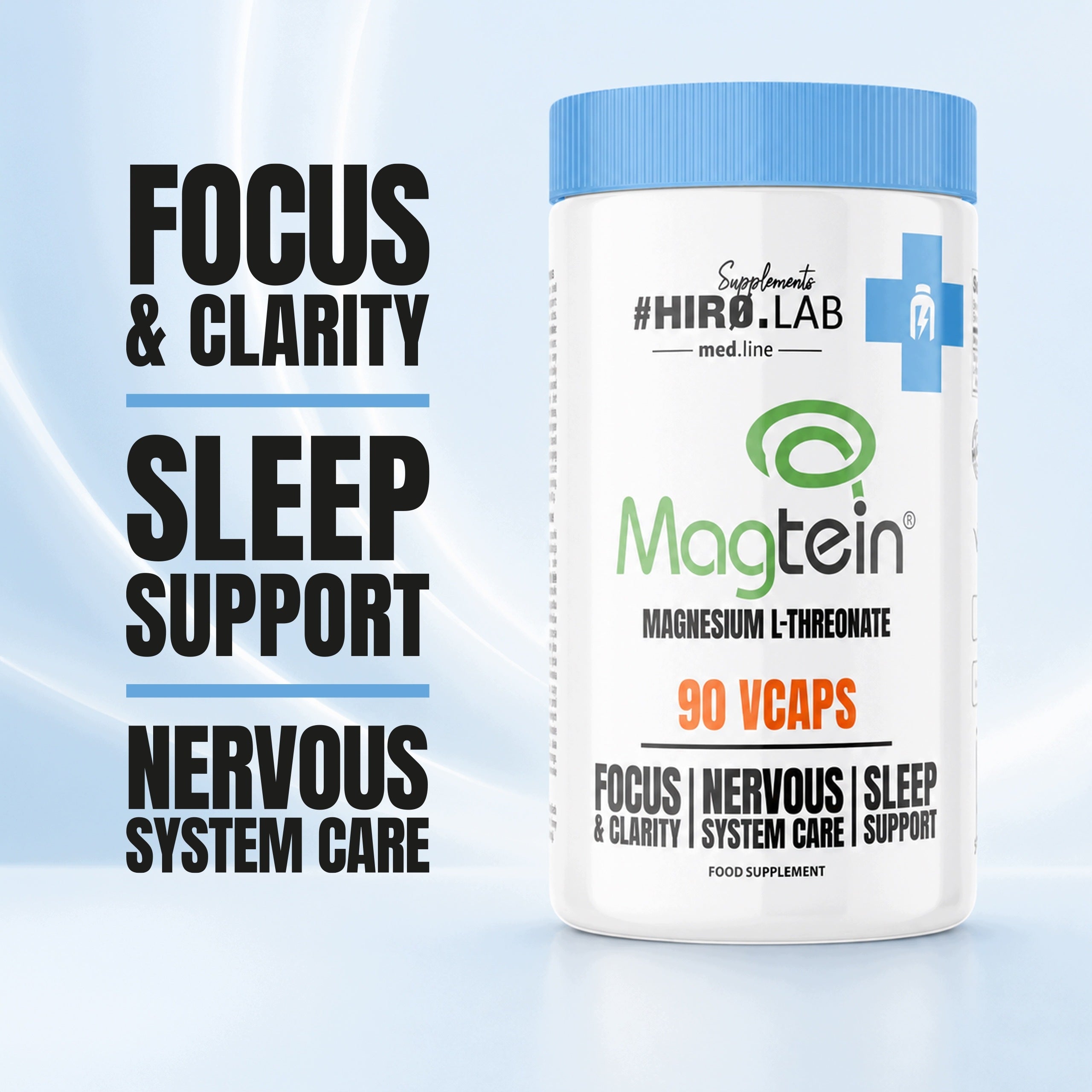 Magtein Magnesium L-Threonate 2000mg 90caps Memory Concentration Stress Hiro.Lab Packaging status original