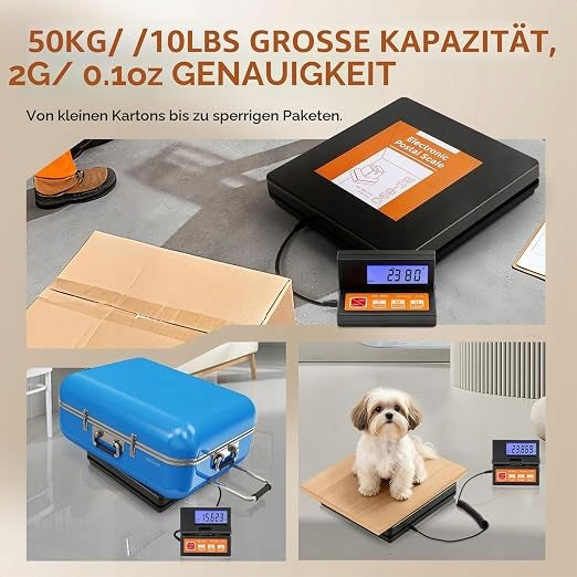 Mail scale 50 kg, 2 g, platform LCD display, 2 power modes Manufacturer code B0BBTJTH57