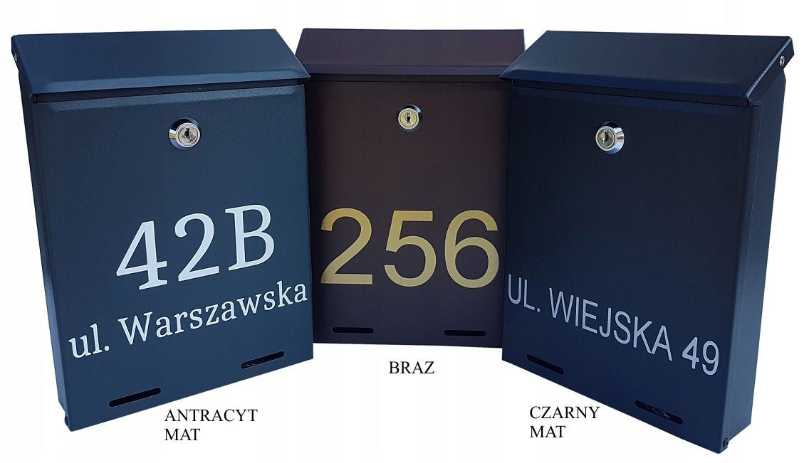 Mailbox YORK - house number, - INSCRIPTION Brand Metalbud.eu