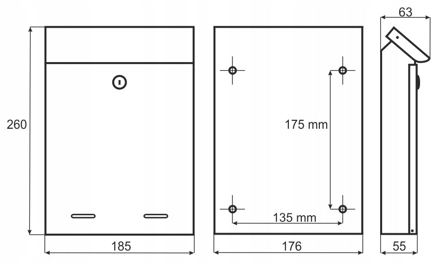Mailbox YORK - house number, - INSCRIPTION Product height 26 cm