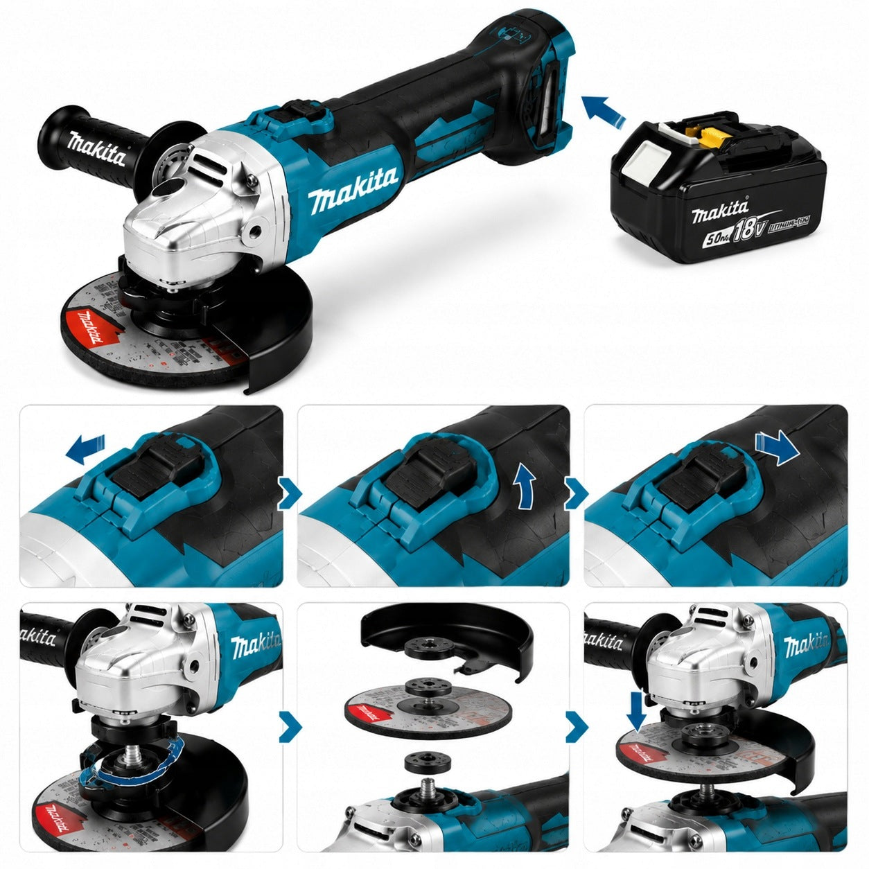 Makita Cordless Angle Grinder 125mm Brushless 18V DGA504Z NEW Manufacturer code DGA504 -1