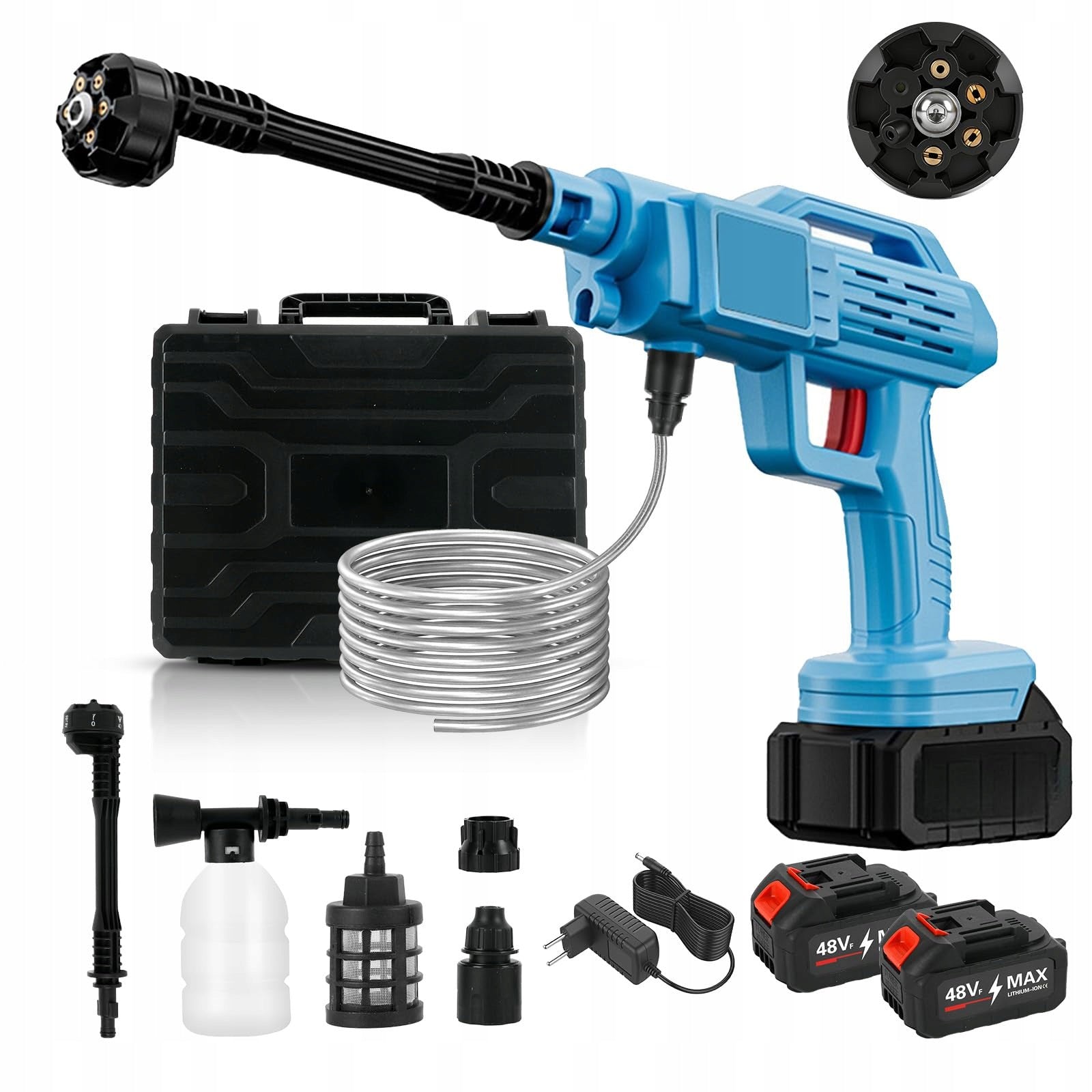 Makita Cordless Mobile Washer 45 Bar 2x20Ah Nozzle 6in1 Hose 5m