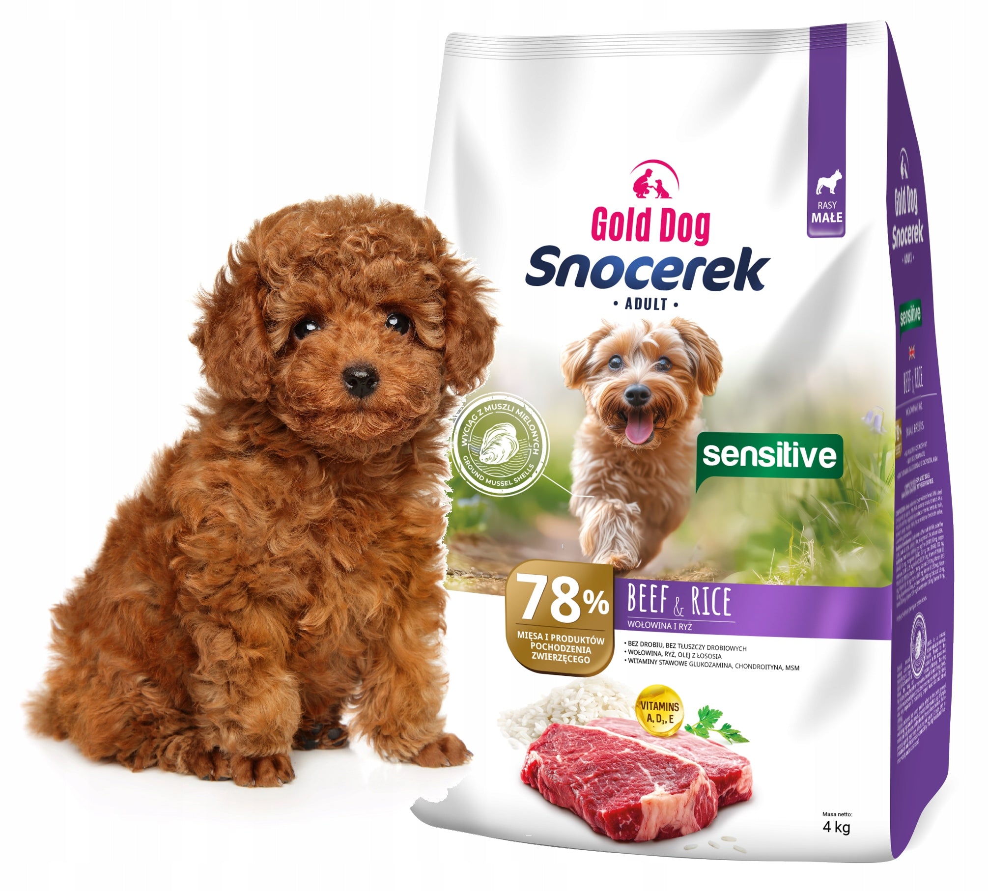 Maltese food Gold Dog Snocerek Sensitive 4kg beef without poultry