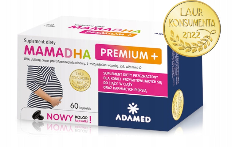 MamaDHA Premium+ Vitamin Supplements for Pregnant Women 60 kaps.
