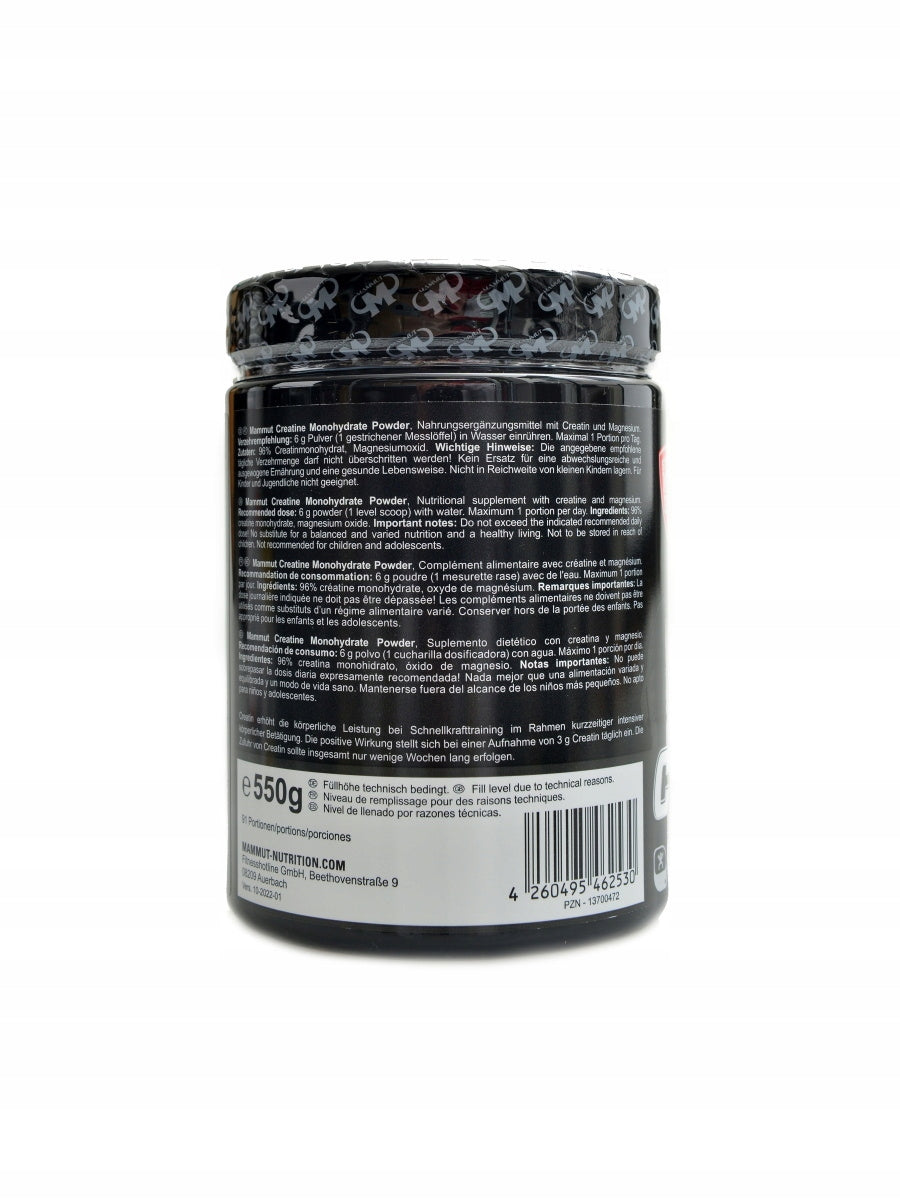 Mammut nutrition Creatine monohydrate micronized 550 g Expiration date at least six months from the date of purchase