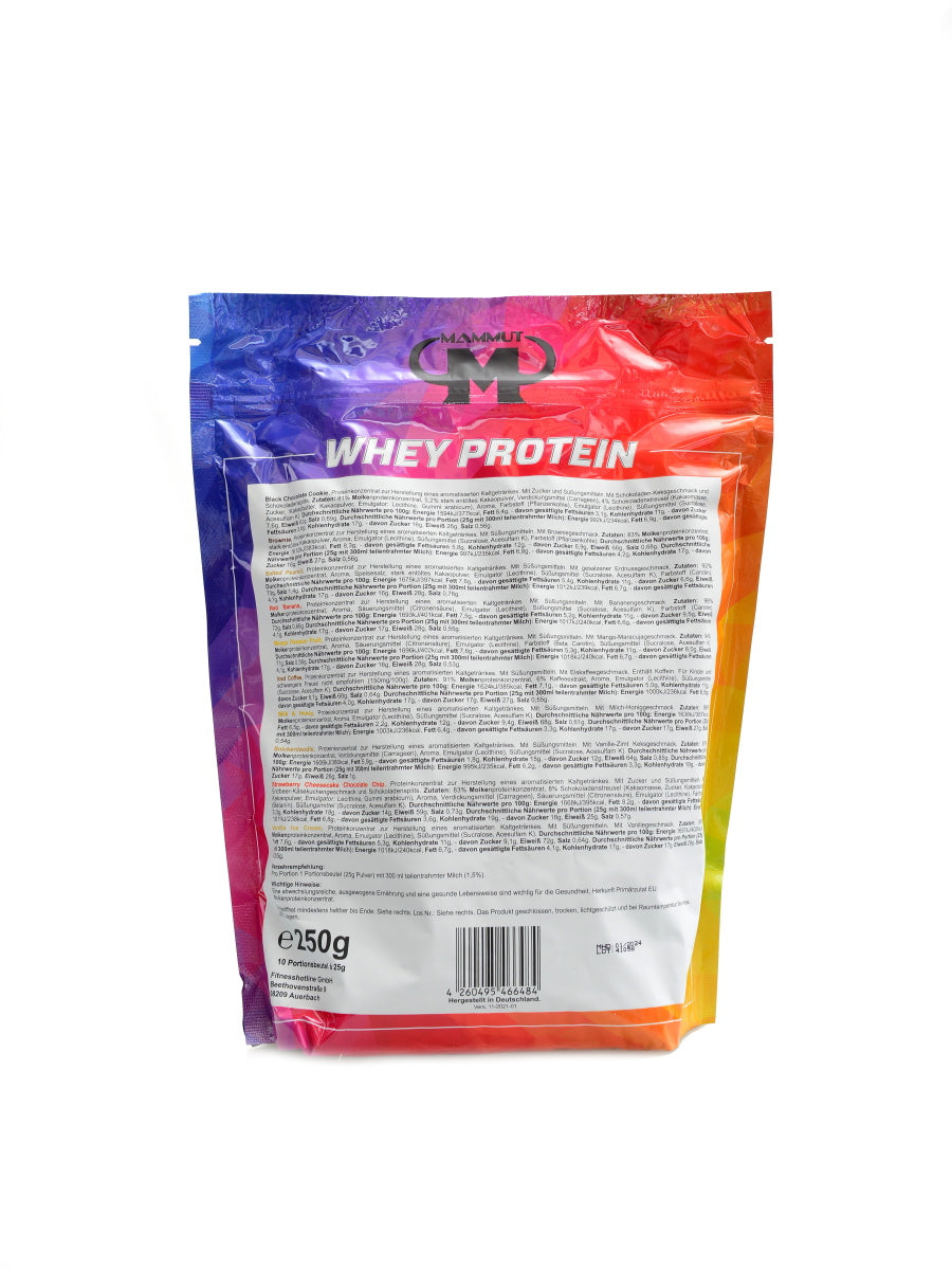 Mammut nutrition Whey protein 10 x 25 g mixed bag Expiration date at least six months from the date of purchase