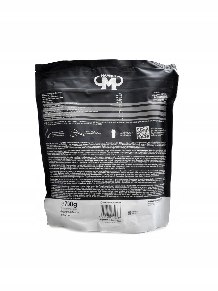 Mammut nutrition Whey protein 2 x 700 g DUOPACK možný mix chutí Expiration date at least six months from the date of purchase