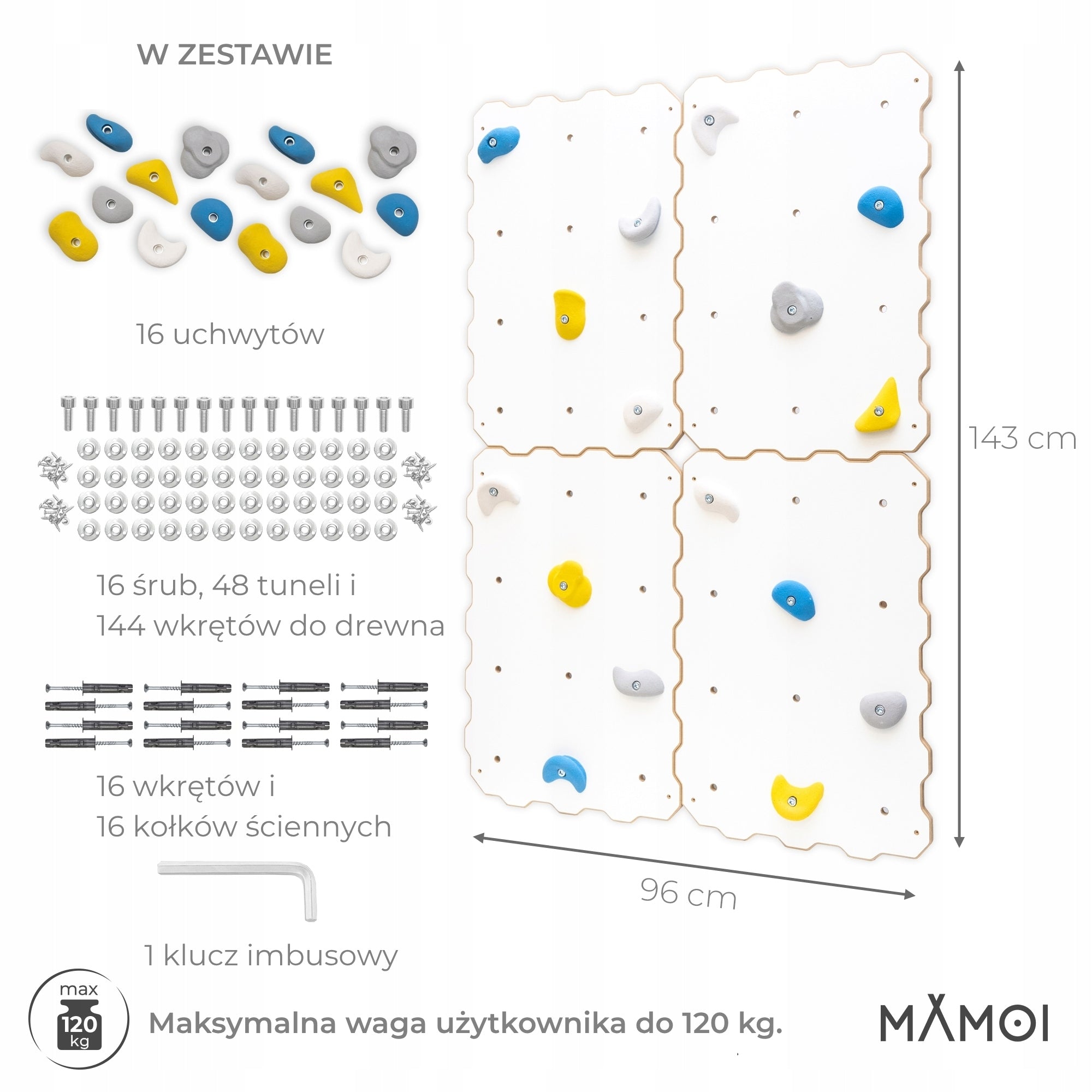 Mamoi Climbing wall for children + stones/handles+ assembly kit Manufacturer code SC-BI