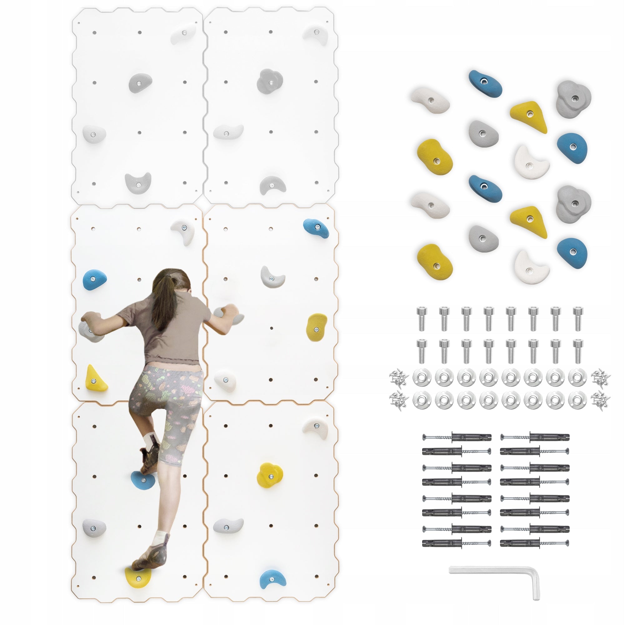 Mamoi Climbing wall for children + stones/handles+ assembly kit