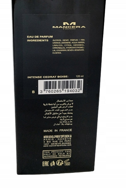 Mancera Cedrat Boise Intense EXT 120ml Packaging status original