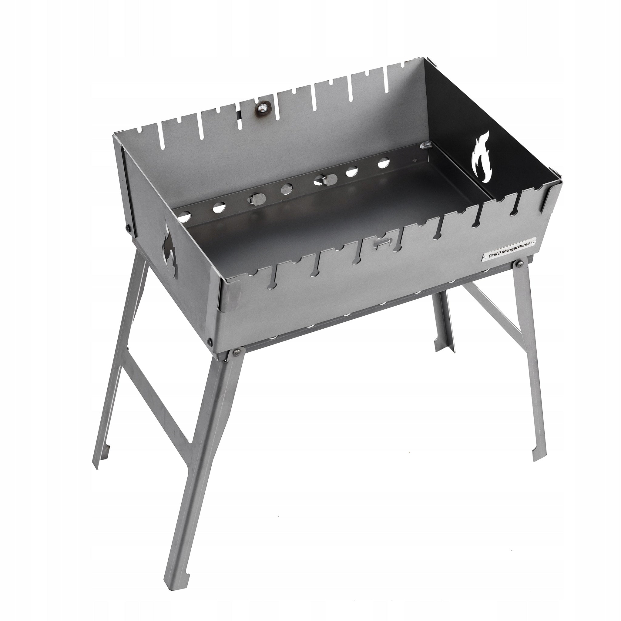 Mangal Grill Suitcase For 8 Skewer Folding Carbon Metal 2mm Solid Grill width 34 cm