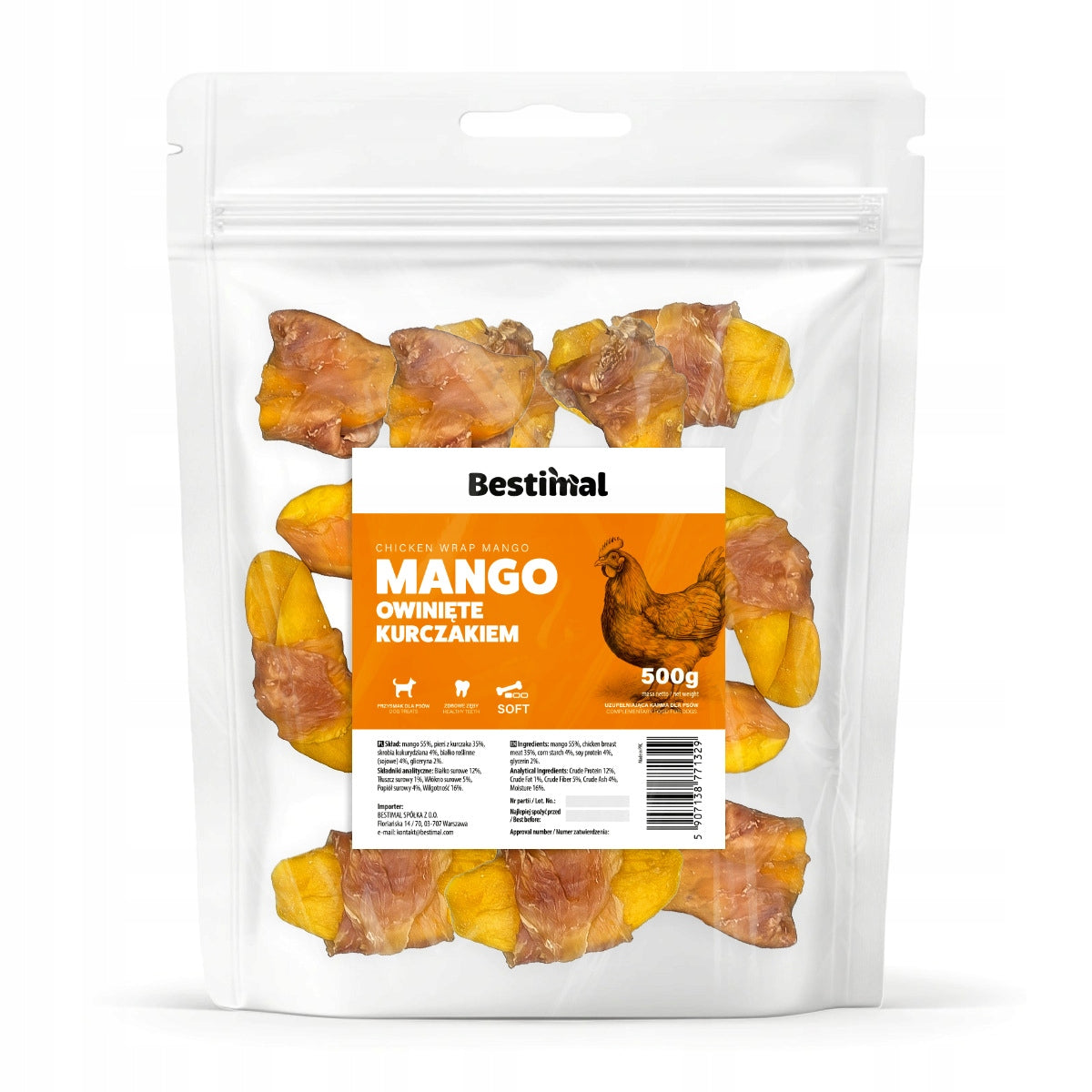 Mango wrapped in chicken 500g- SOFT DOG TREAT - TREATS Manufacturer code BS26