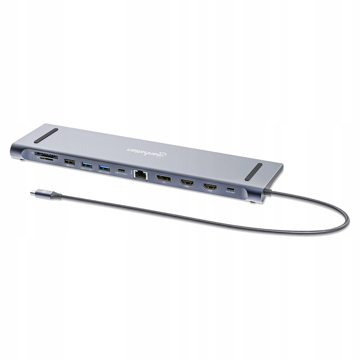 Manhattan Dockingstation 12-in-1 USB-C 4K USB-A Ethernet SD