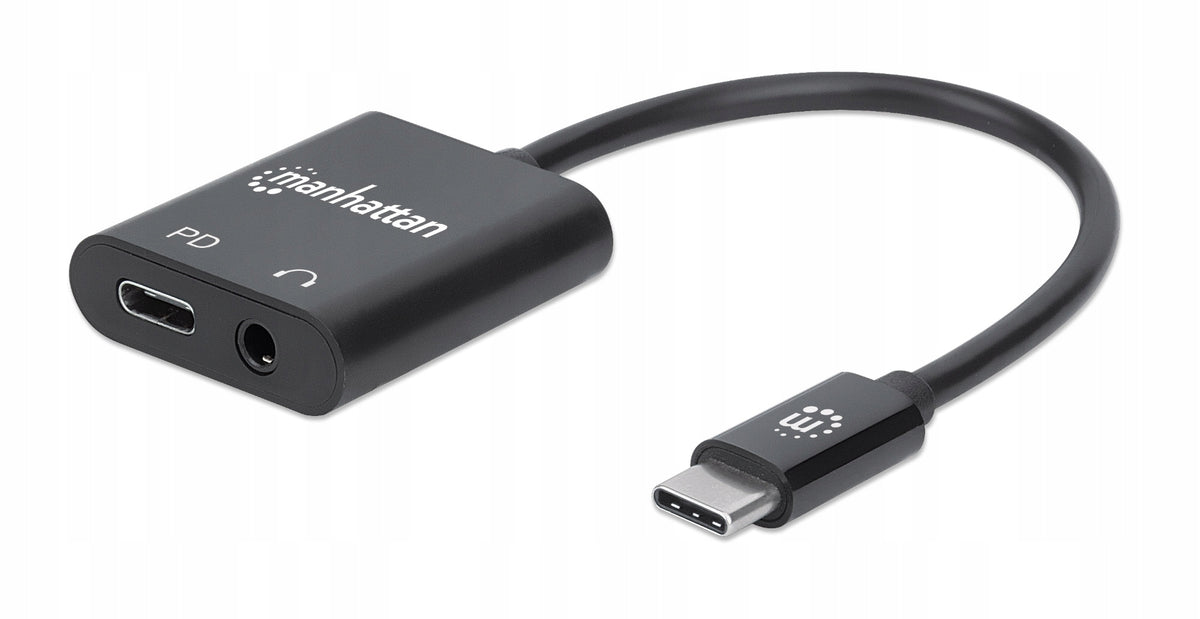 Manhattan USB-C to Jack 3.5 mm Headphone Adapter with USB-C PD