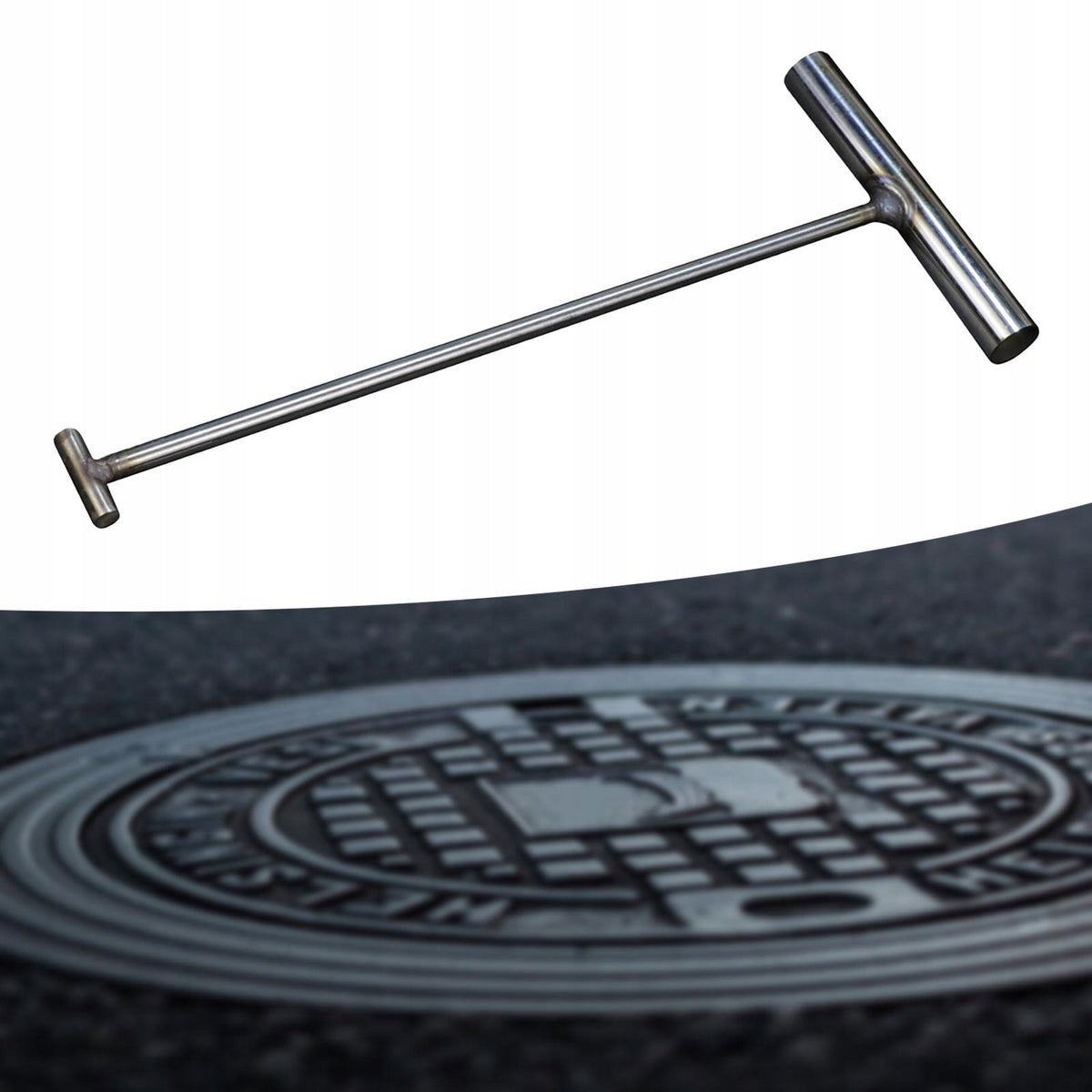 Manhole Hook Tool Open Manhole Cover Stainless Steel Lifter Tool 8mmx15cm