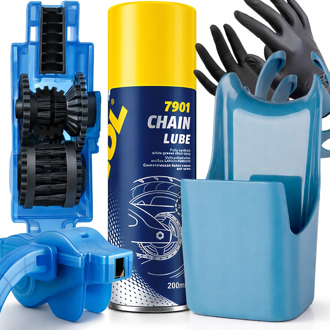 Mannol Bicycle Chain Grease Lubrication Container Tool Brush