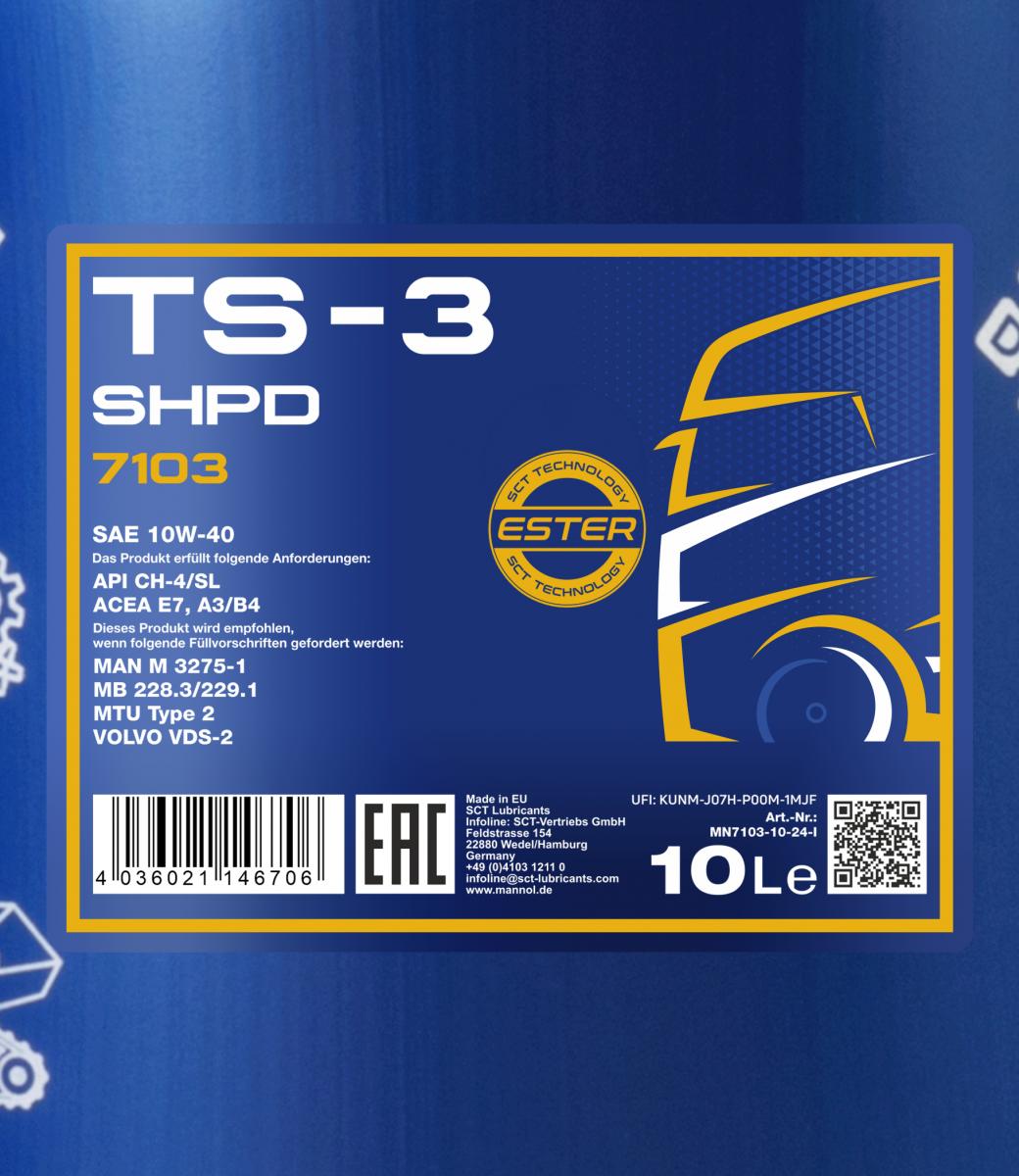 Mannol TS-3 10W-40 SHPD 10L Engine Oil 7103