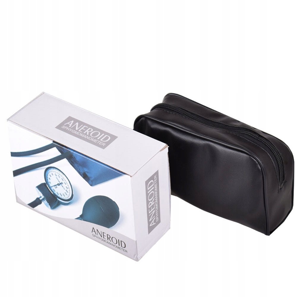 Manual Aneroid Blood Pressure Monitor + Stethoscope + Shoulder Cuff + Case Packaging status original