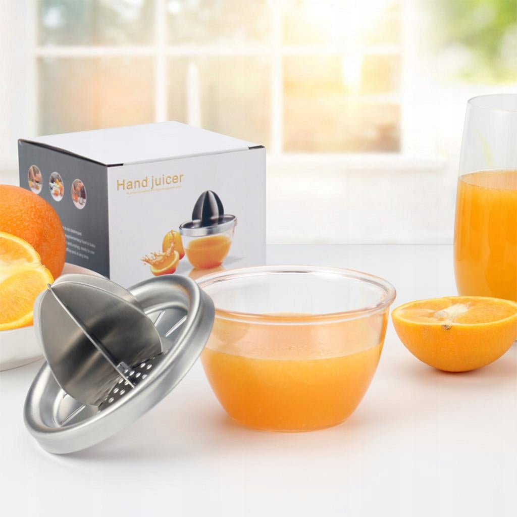 Manual Citrus Orange Juicer, Mini with Built In Cup Handheld Heavy Duty Packaging status original
