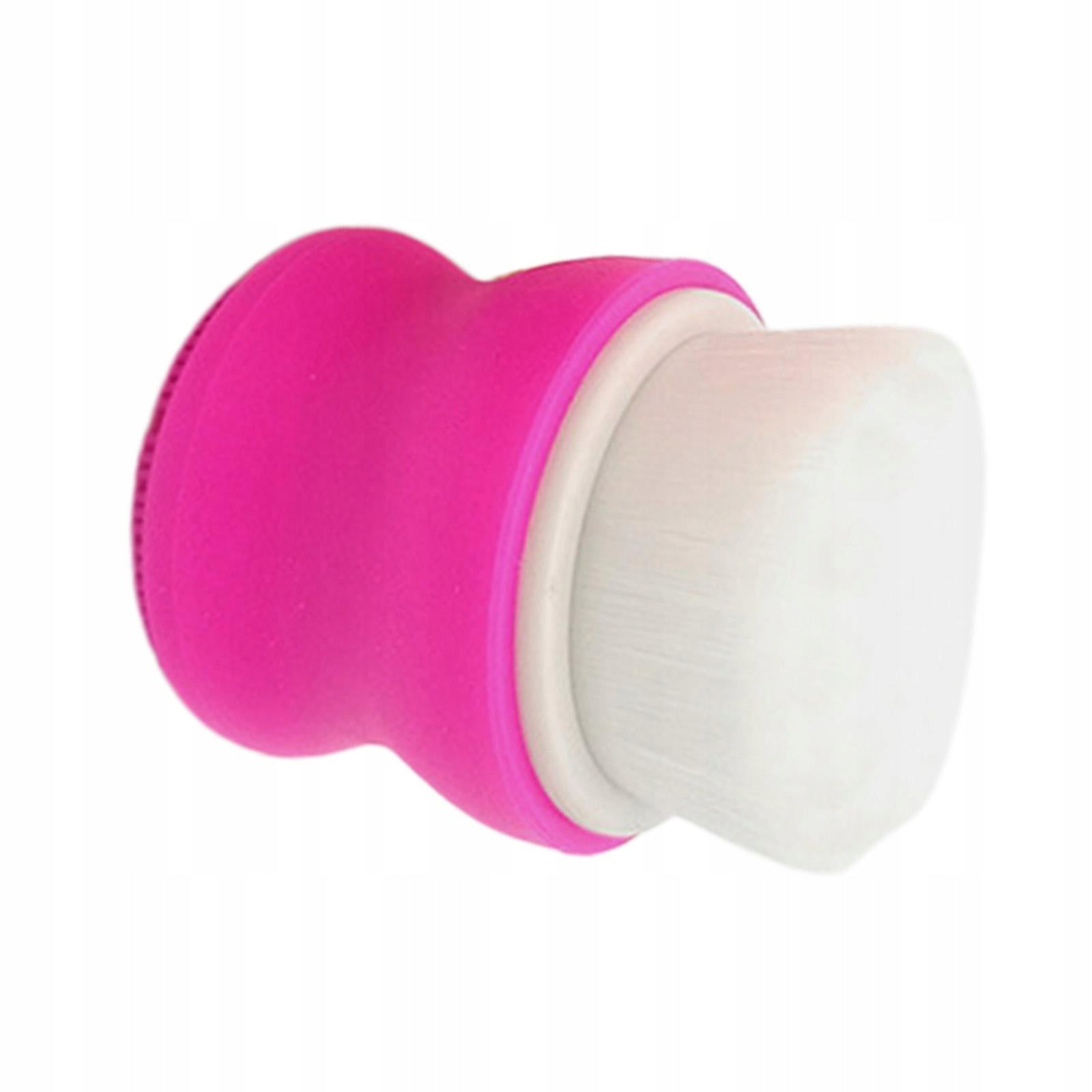 Manual Face Washing Brush Soft Bristle And Exfoliating Silicone Rose Red