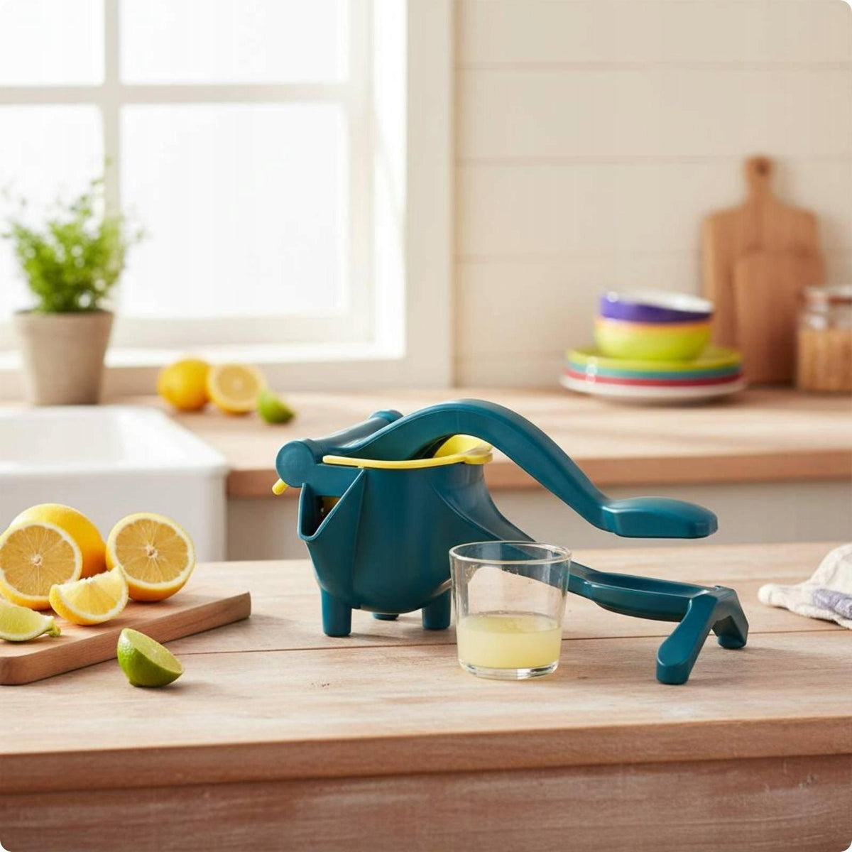 Manual Juice Press Lever Style Juice Extractor Plastic Fruit Light Blue
