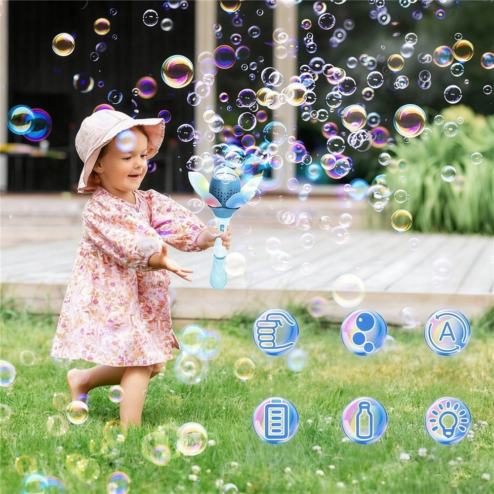 Manual Lotus Shaped Bubble Machine With Backlight+Bubble Liquid Kind machine