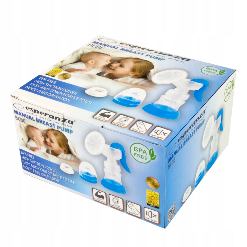 Manual breast pump Esperanza BEBÉ blue, BPA free, bottle 150ml ECM002B Medical device yes