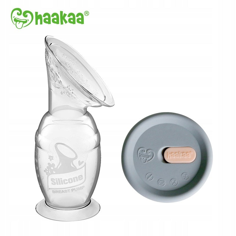 Manual breast pump with suction base and silicone lid Haakaa 100ml Medical device no