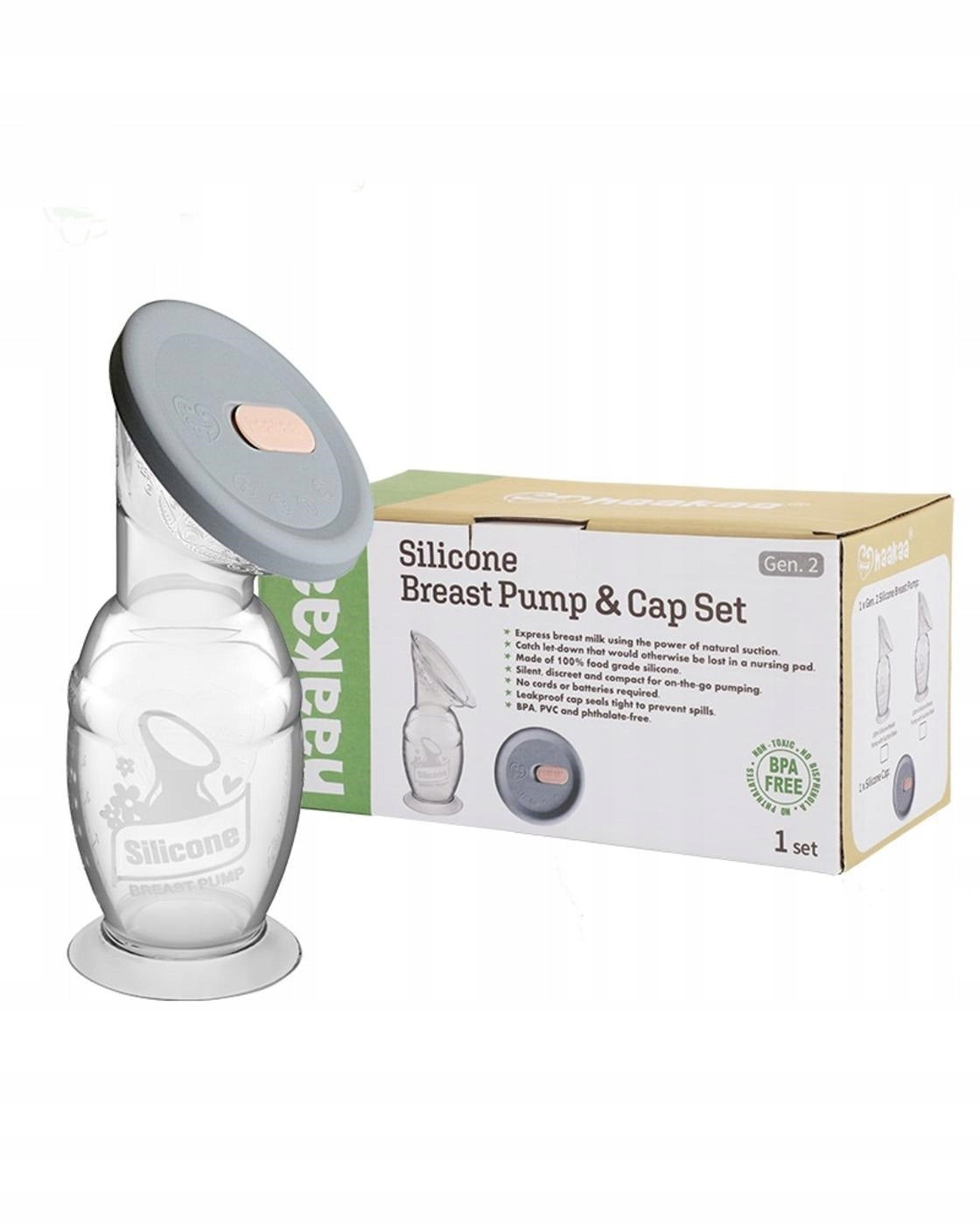 Manual breast pump with suction base and silicone lid Haakaa 100ml