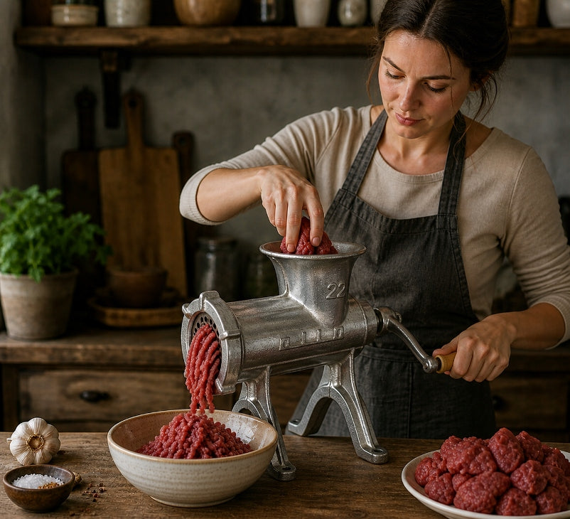 Manual meat grinder ALFA 22 tinned MADE IN Poland KITCHEN TOWEL Manufacturer code 5901685257138