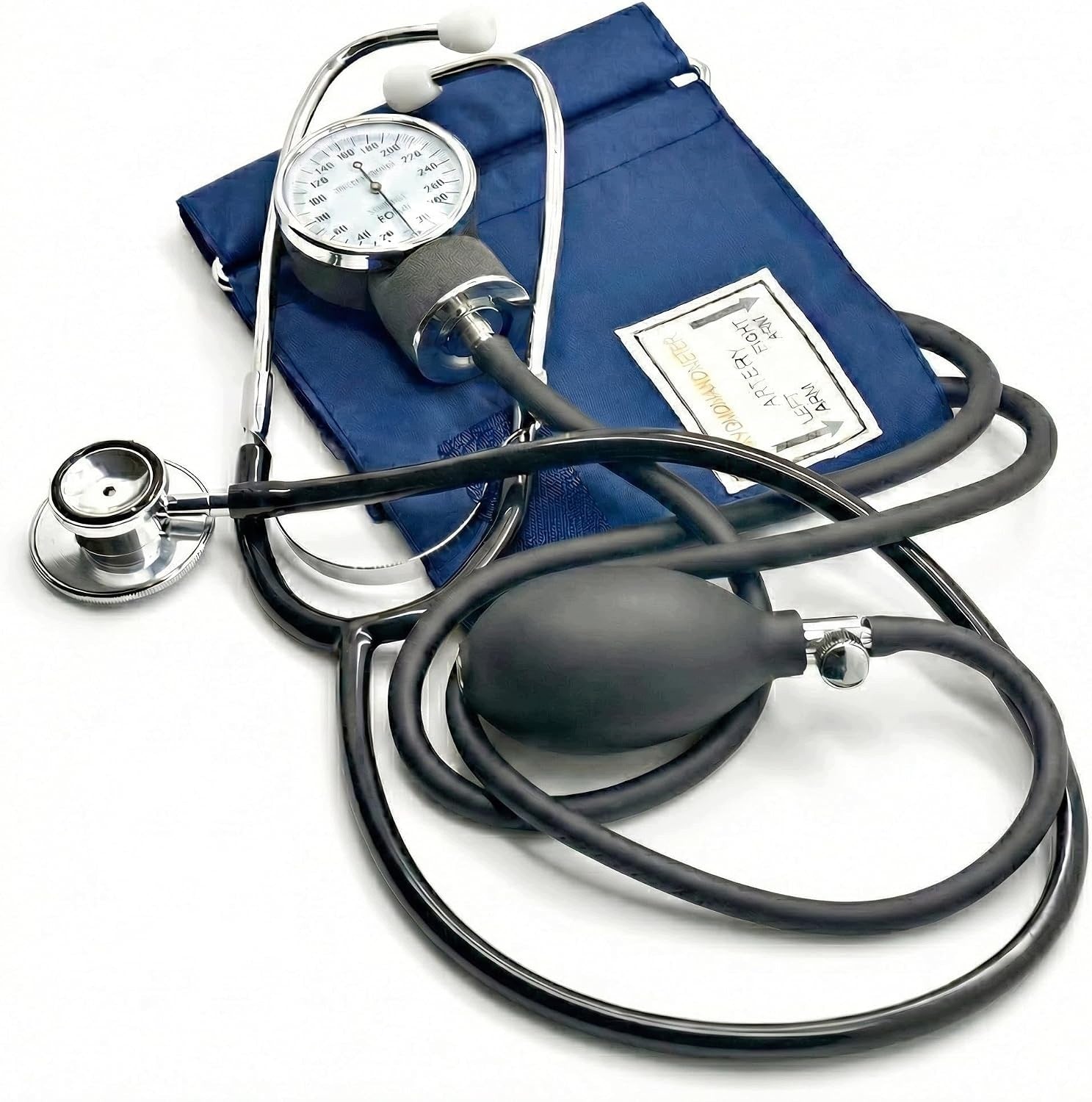 Manual shoulder blood pressure monitor with stethoscope Blue/Black B321 3a